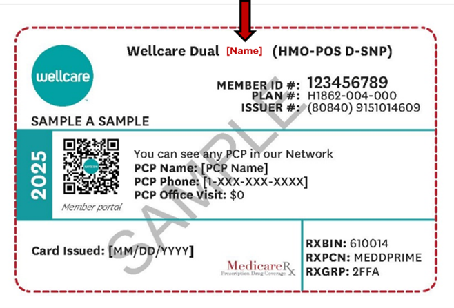 Iowa DSNP Member Card Sample